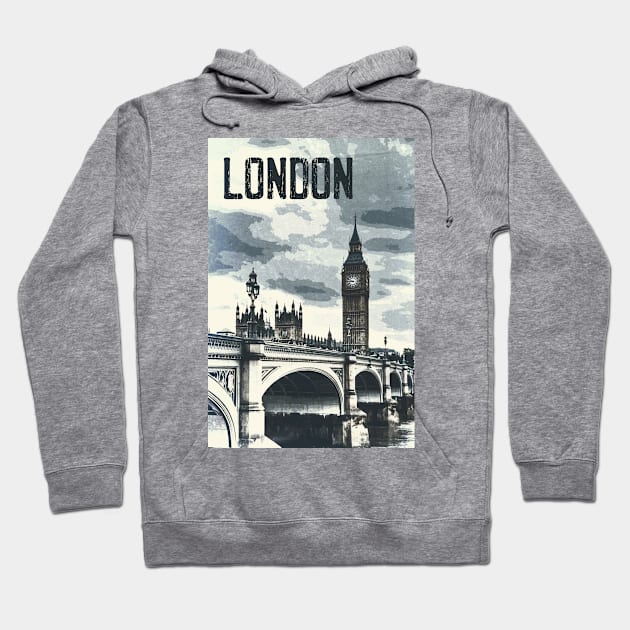 London, Westminster, Big Ben ✪ Vintage style poster Hoodie by Naumovski